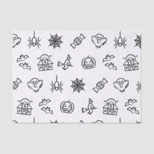 Happy creepy Halloween pattern - White Tissue Paper