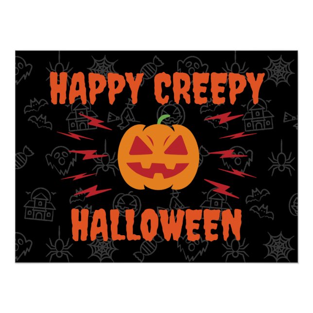 Happy creepy Halloween Poster (Front)