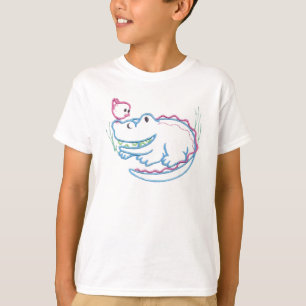 Happy Crocodile And Bird T-Shirt