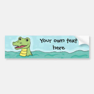 Happy Crocodile customisable Bumper Sticker