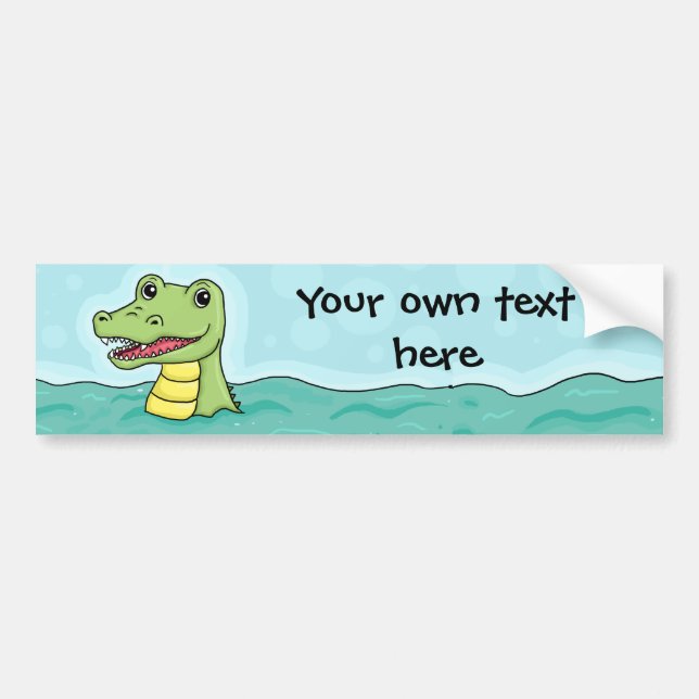 Happy Crocodile customisable Bumper Sticker (Front)