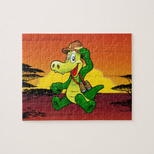 Happy crocodile jigsaw puzzle