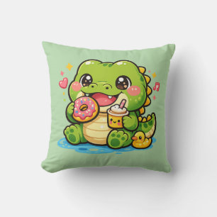 Happy Crocodile Kawaii Cushion Pillow