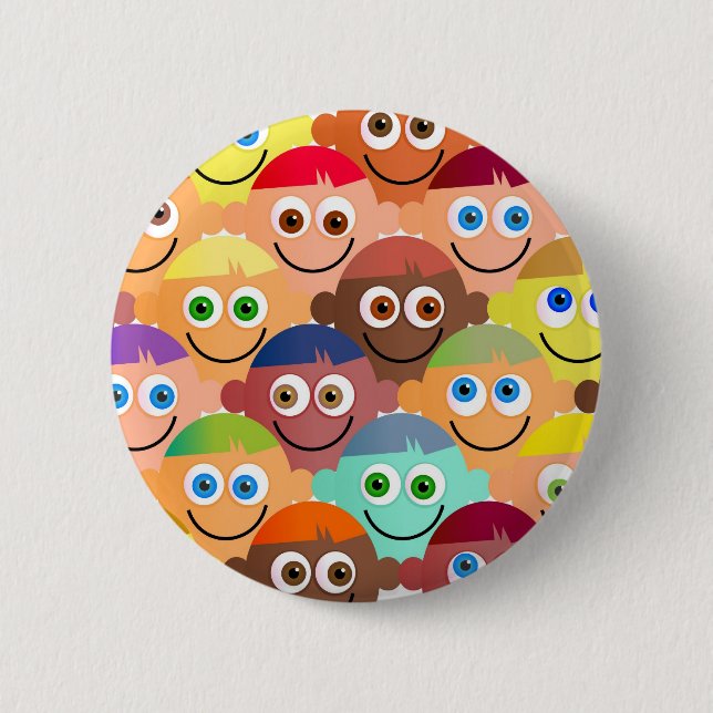 Happy Crowd 6 Cm Round Badge (Front)