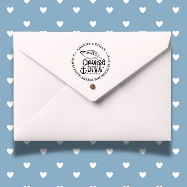 Happy Cruise Diva Theme Self-inking Stamp ( Add a joyful touch to every project—order yours now!)