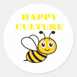 happy culture classic round sticker