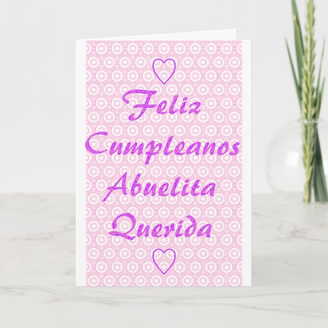 Happy Cumpleanos Abuelita Dear Holiday Card (Front)
