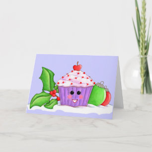 Happy Cupcake Christmas Holiday Card