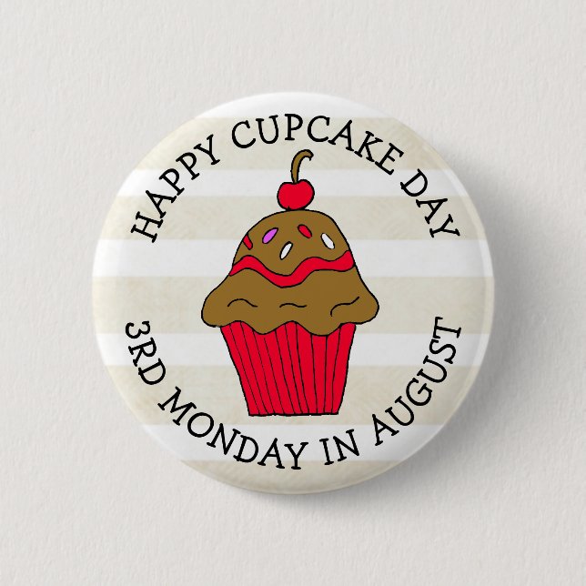 Happy Cupcake Day August Food Holiday 6 Cm Round Badge (Front)