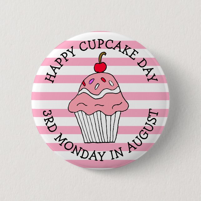 Happy Cupcake Day August Food Holiday 6 Cm Round Badge (Front)