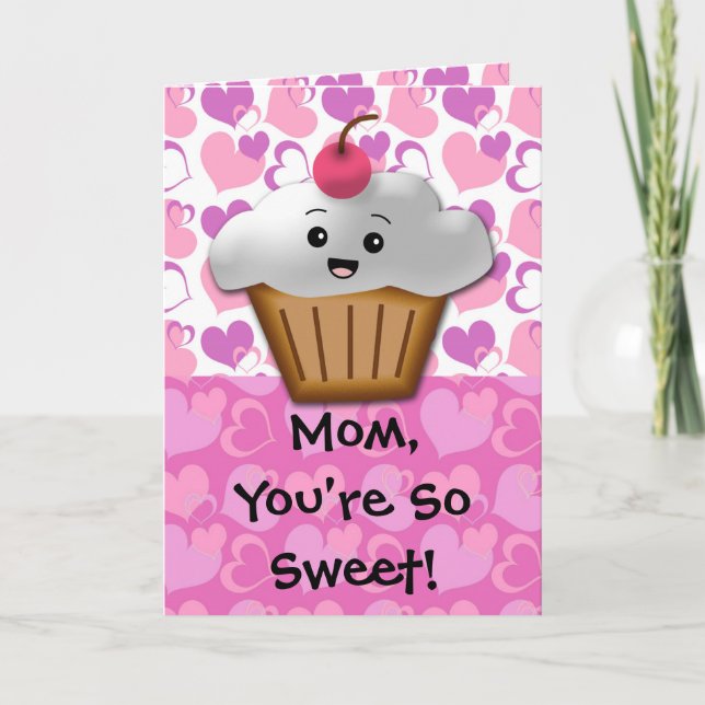 Happy Cupcake Sweet Mum Card (Front)