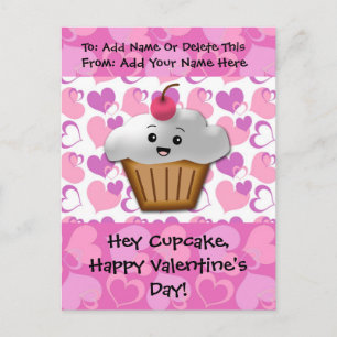 Happy Cupcake Valentine Holiday Postcard