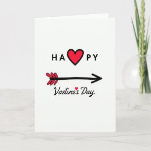 Happy Cupid Arrow Valentines Card