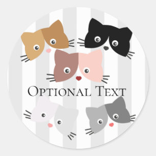 Happy Curious Kittens Classic Round Sticker
