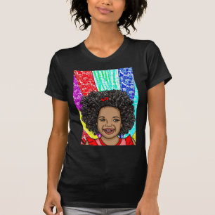 Happy Curls   Digital Art   African-American Girl  T-Shirt