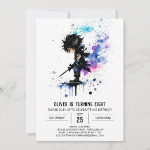 Happy Custom Ninja Boy Digital Birthday Invitation