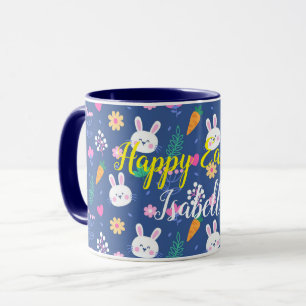 Happy Customise Easter White Love Rabbit Mug