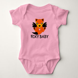 Happy Cute Baby Foxy Heart Wings Adorable Sweet Bodysuit