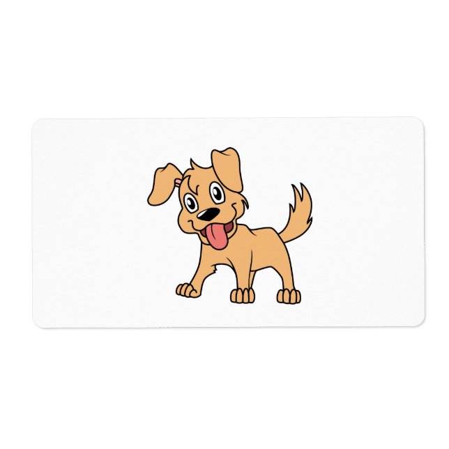 Happy Cute Brown Puppy Dog Tongue Out (Front)