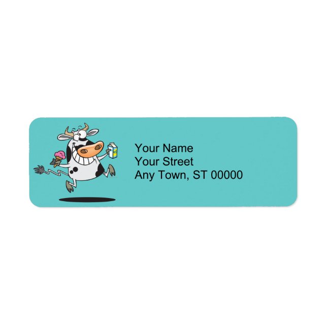 happy cute dairy cow cartoon ice cream milk (Front)