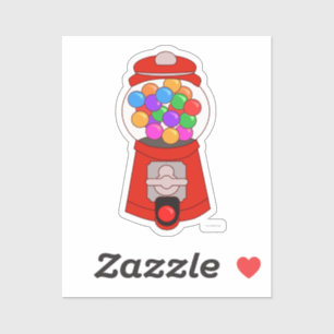 Happy Cute Gumball Machine Cartoon Art
