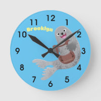 Happy cute harp seal cartoon illustration