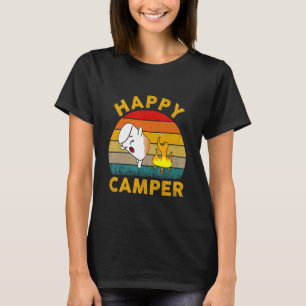Happy Cute Marshmallow Camper Bonfire Kids Women M T-Shirt