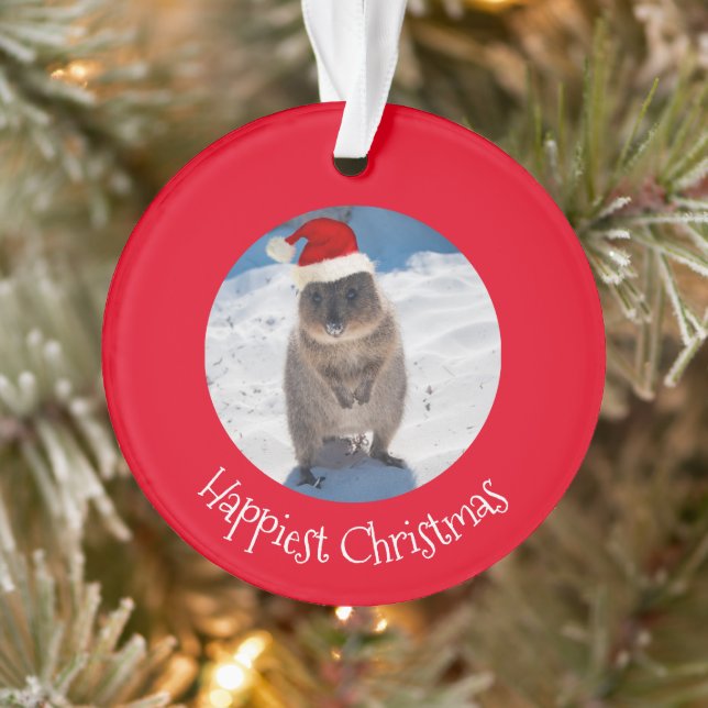 Happy Cute Merry Christmas Quokka Beach Australia Ornament (Tree)