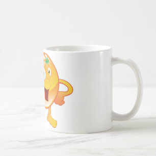 Happy cute orange fruit character coffee mug