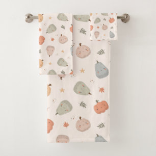 Happy Cute Pumpkin Pattern - Bath Towel Set