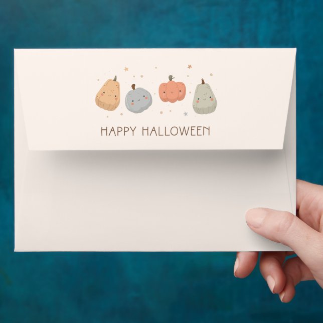 Happy Cute Pumpkin Pattern - Envelope (Hand)