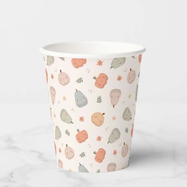 Happy Cute Pumpkin Pattern - Paper Cups (Front)
