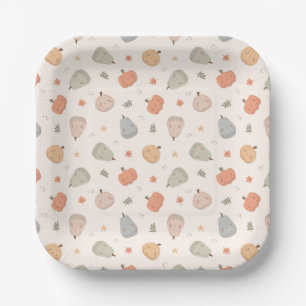Happy Cute Pumpkin Pattern - Paper Plates