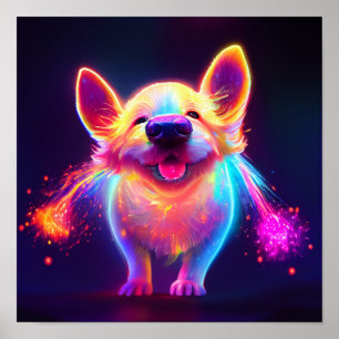 Happy cute puppy poster