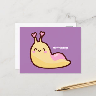 Happy Cute Slug Personalised Text  Holiday Postcard