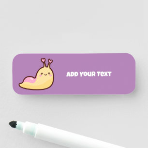 Happy Cute Slug Personalised Text  Name Tag