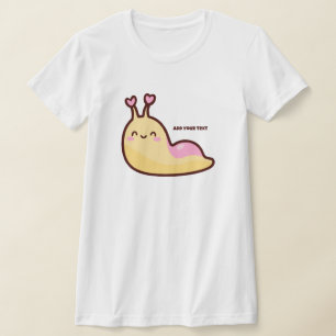 Happy Cute Slug Personalised Text T-Shirt