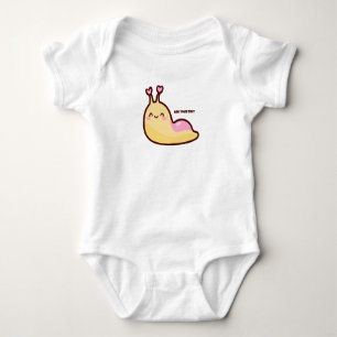 Happy Cute Slug Personalized Text Baby Bodysuit