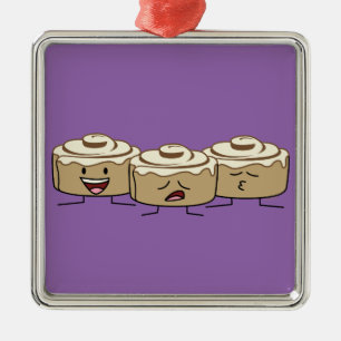 Happy Cute Smiling Cinnamon Rolls Metal Tree Decoration