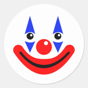 Happy Cute Smiling Circus Clown Classic Round Sticker