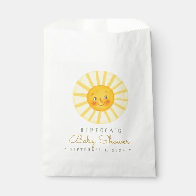 Happy Cute Sun Baby Shower Favour Bag (Front)