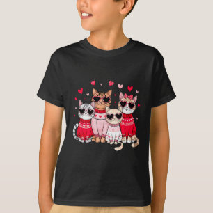 Happy Cute Valentine Day Valentine's Day Women Cat T-Shirt