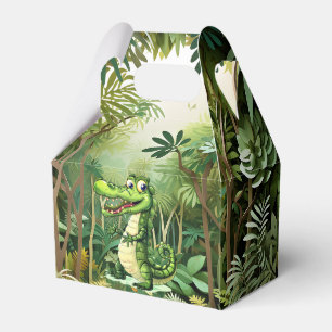 Happy Cute Wild Crocodile Jungle Trees Beautiful Favour Box