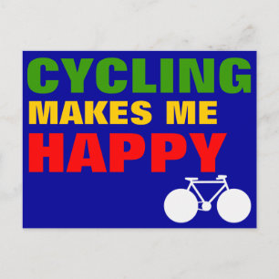 happy cyclist postcard