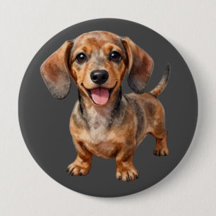 Happy Dachshund Puppy 10 Cm Round Badge