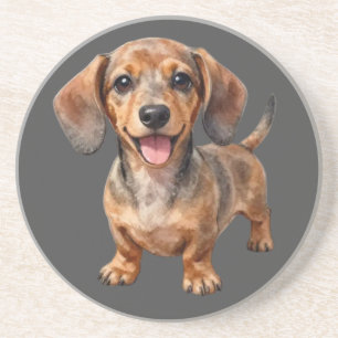 Happy Dachshund Puppy Coaster