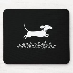 Happy Dachshund With Autumn Leaves For Pet Lovers  Mouse Mat