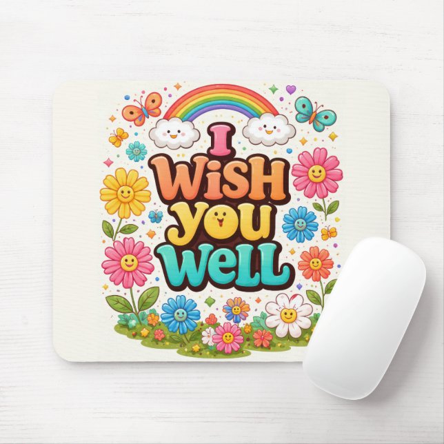 Happy Daisies and Rainbow  Mouse Mat (With Mouse)