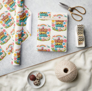 Happy Daisies and Rainbows  Wrapping Paper