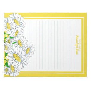 Happy Daisies Yellow-White Line Notepad